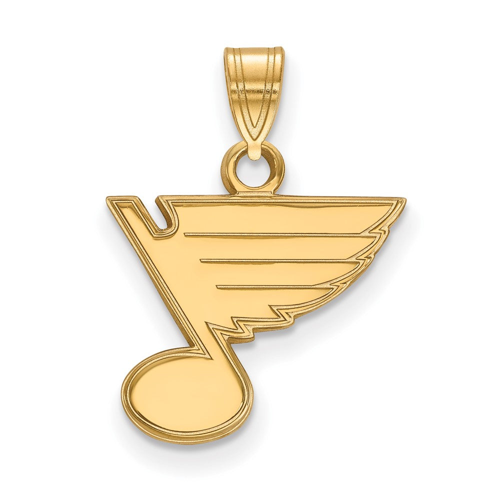 Sterling Silver Gold-plated NHL LogoArt St. Louis Blues Small Pendant