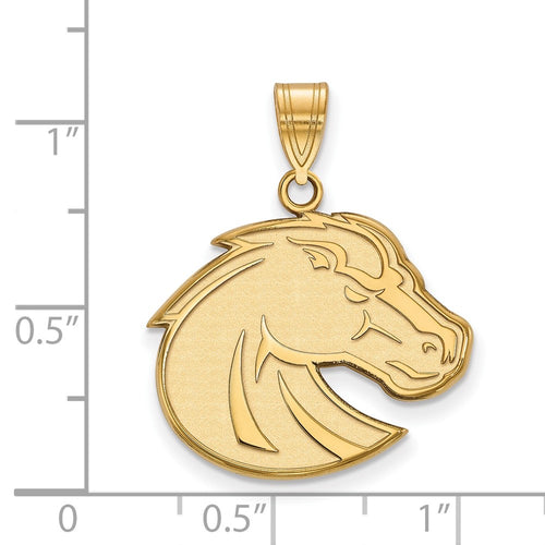 10k Gold LogoArt Boise State University Bronco Large Pendant