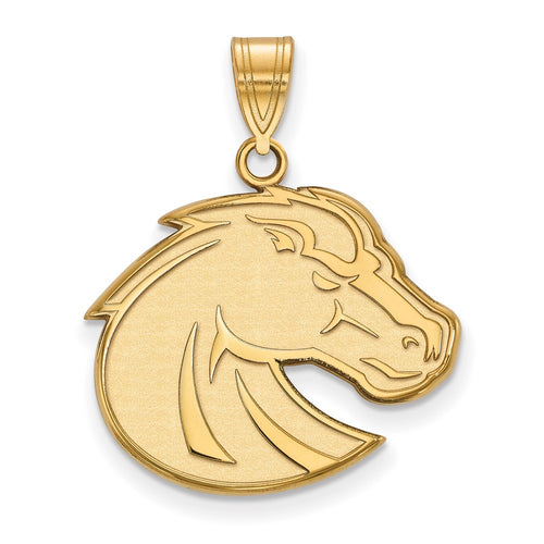 10k Gold LogoArt Boise State University Bronco Large Pendant