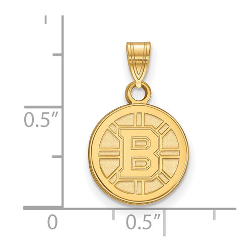 10k Gold NHL LogoArt Boston Bruins Small Pendant