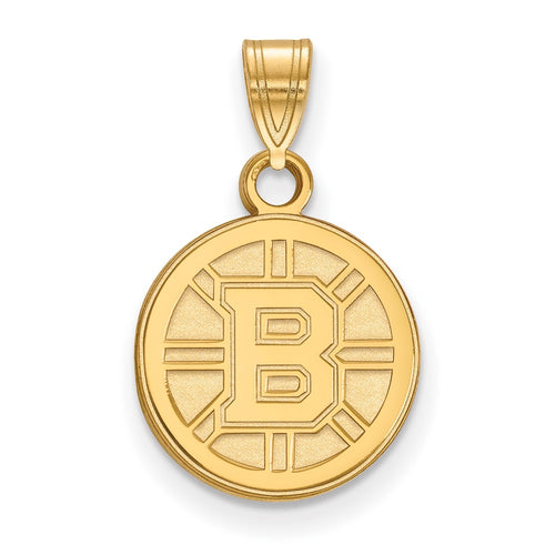 10k Gold NHL LogoArt Boston Bruins Small Pendant