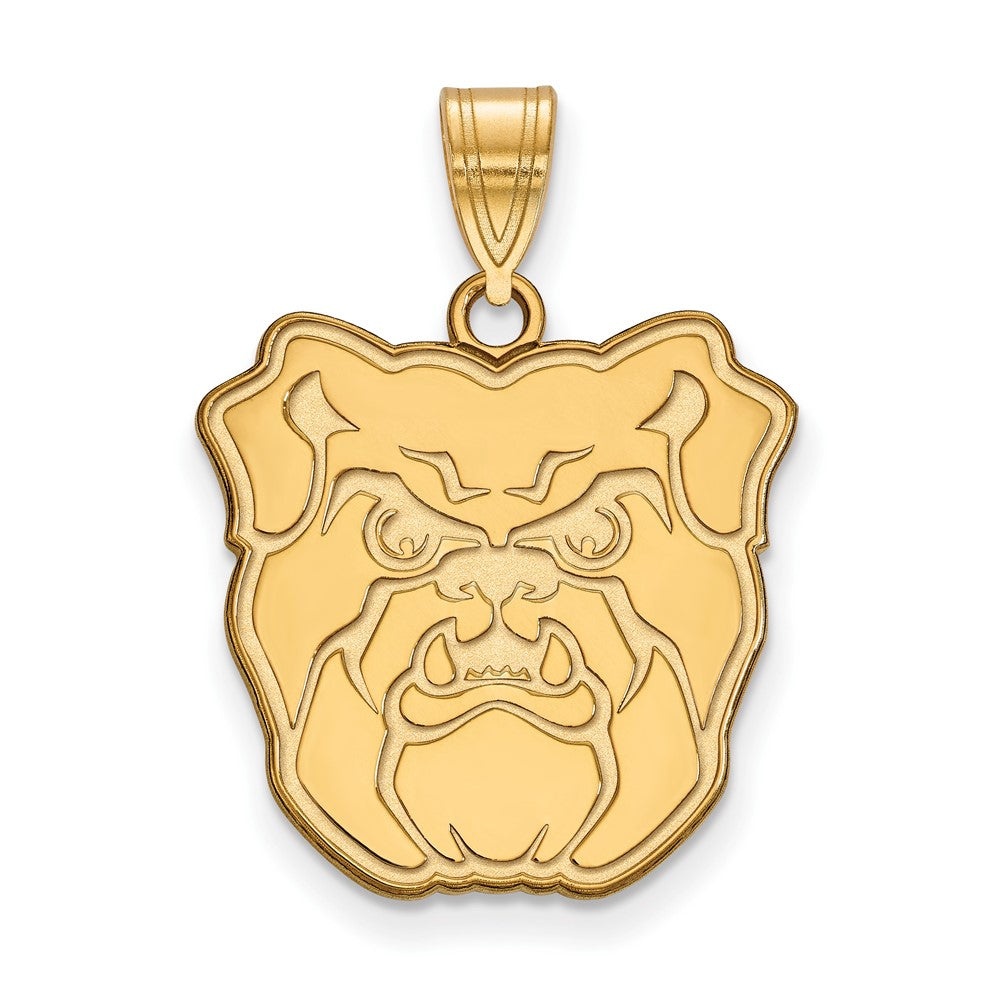 Sterling Silver Gold-plated LogoArt Butler University Bulldog Large Pendant