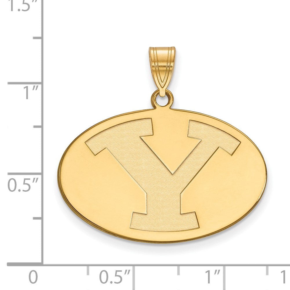 Sterling Silver Gold-plated LogoArt Brigham Young University Letter Y Large Pendant