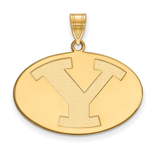 10k Gold LogoArt Brigham Young University Letter Y Large Pendant