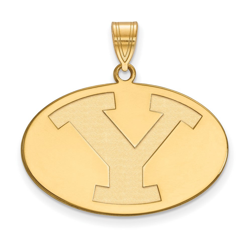 Sterling Silver Gold-plated LogoArt Brigham Young University Letter Y Large Pendant