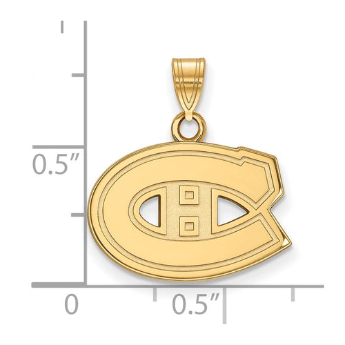 10k Gold NHL LogoArt Montreal Canadiens Small Pendant