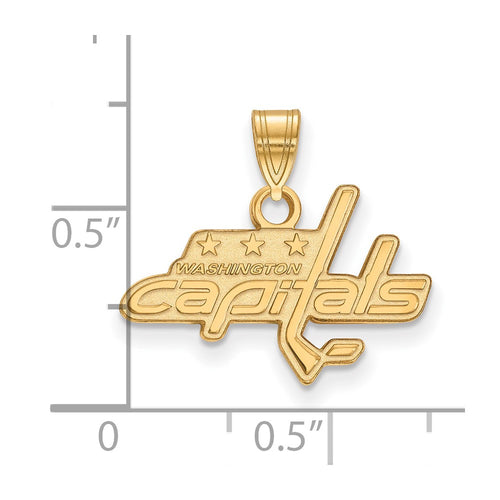10k Gold NHL LogoArt Washington Capitals Small Pendant