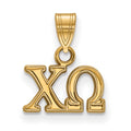 Sterling Silver Gold-plated LogoArt Chi Omega Sorority Greek Letters Small Pendant