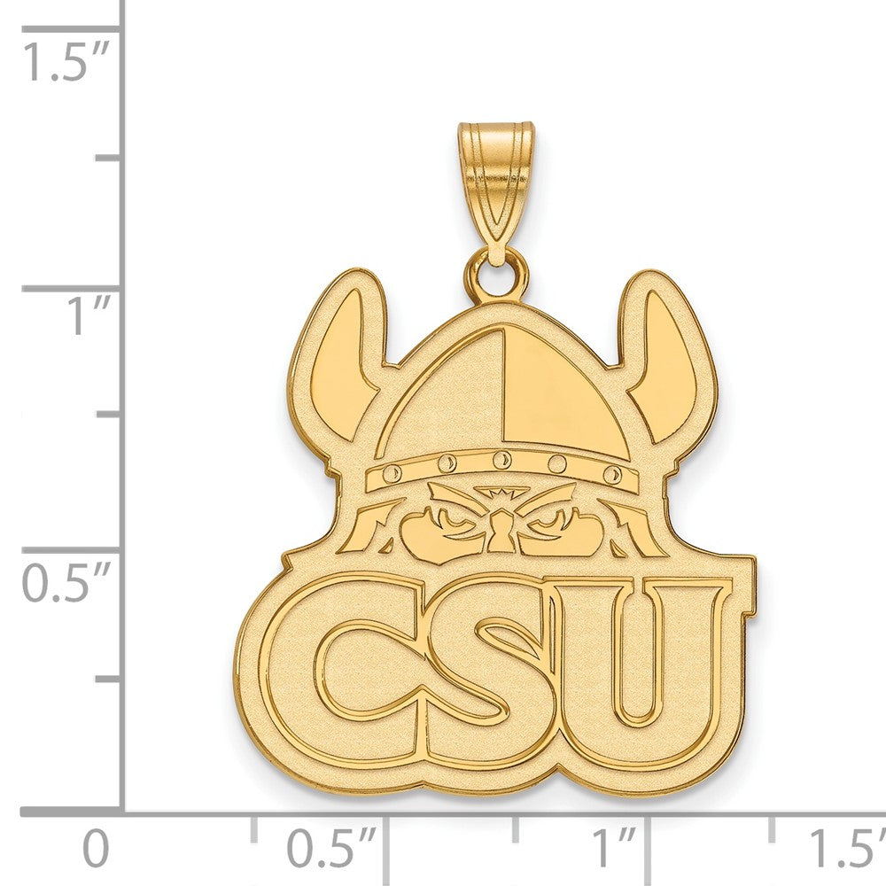 Sterling Silver Gold-plated LogoArt Cleveland State University Extra Large Pendant