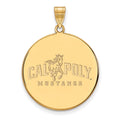 Sterling Silver Gold-plated LogoArt California Polytechnic State University Mustangs Extra Large Disc Pendant