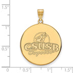 10k Gold LogoArt California State University San Bernardino Coyotes Extra Large Disc Pendant