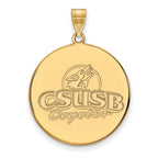 10k Gold LogoArt California State University San Bernardino Coyotes Extra Large Disc Pendant