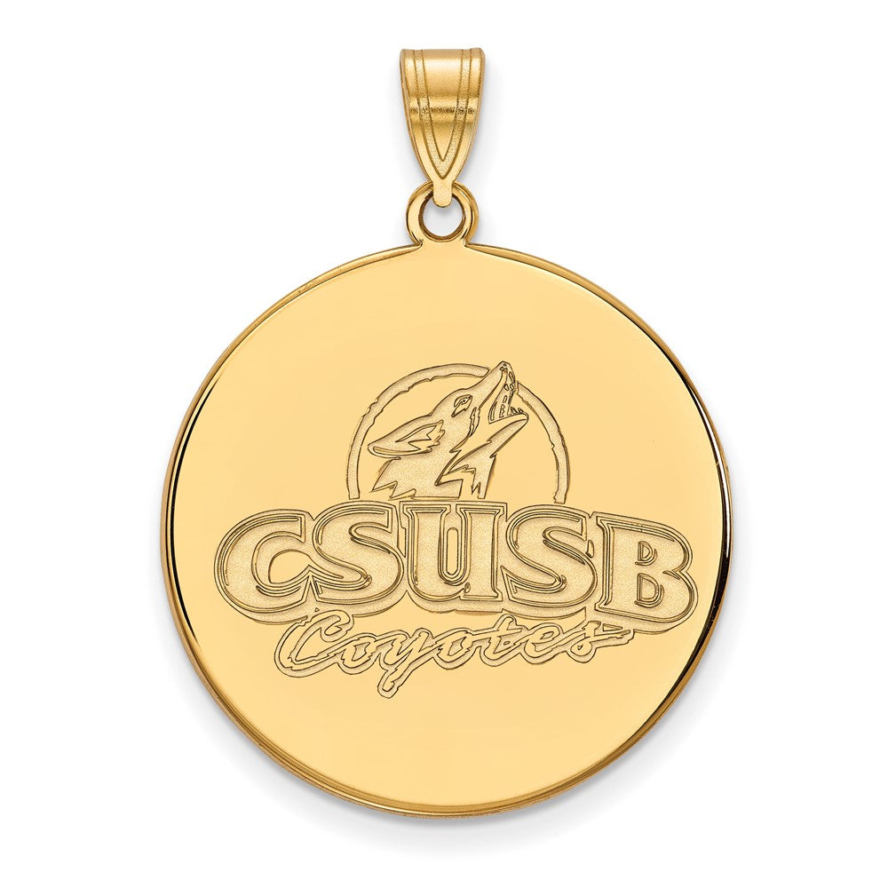 14k Gold LogoArt California State University San Bernardino Coyotes Extra Large Disc Pendant