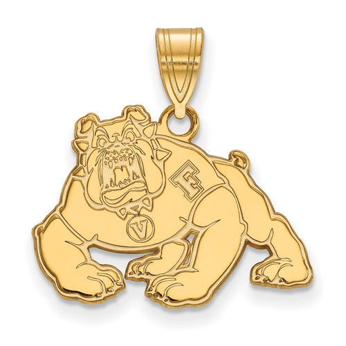 10k Gold LogoArt California State University Fresno Bulldog Medium Pendant