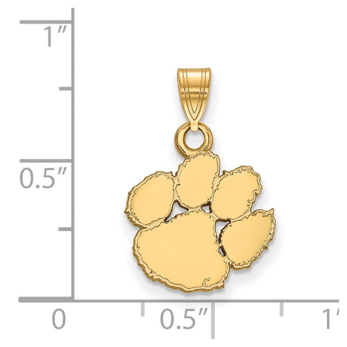 10k Gold LogoArt Clemson University Tiger Paw Small Pendant
