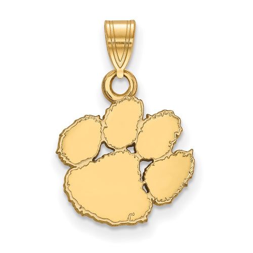10k Gold LogoArt Clemson University Tiger Paw Small Pendant