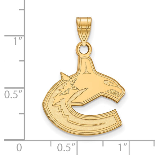 10k Gold NHL LogoArt Vancouver Canucks Large Pendant
