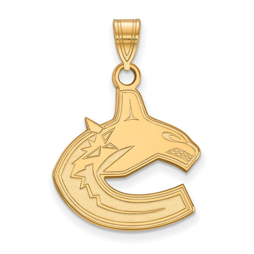 10k Gold NHL LogoArt Vancouver Canucks Large Pendant