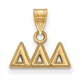 Sterling Silver Gold-plated LogoArt Delta Delta Delta Sorority Greek Letters Small Pendant
