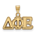 Sterling Silver Gold-plated LogoArt Delta Phi Epsilon Sorority Greek Letters Small Pendant