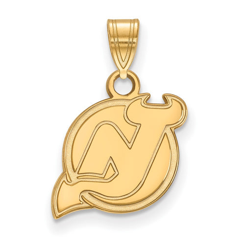 10k Gold NHL LogoArt New Jersey Devils Small Pendant