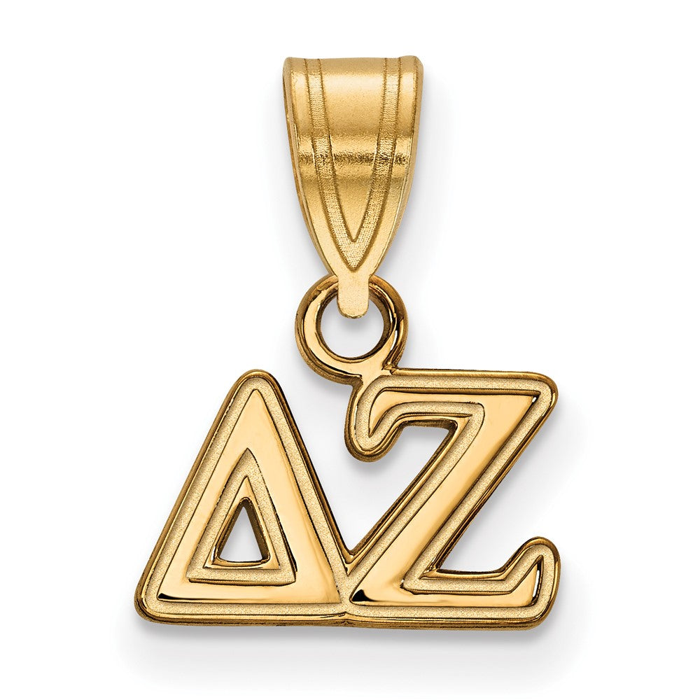 Sterling Silver Gold-plated LogoArt Delta Zeta Sorority Greek Letters Small Pendant
