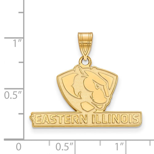 10k Gold LogoArt Eastern Illinois University Medium Pendant