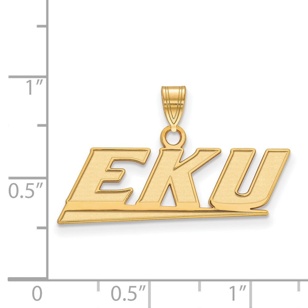 10k Gold LogoArt Eastern Kentucky University E-K-U Small Pendant