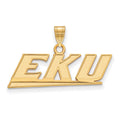Sterling Silver Gold-plated LogoArt Eastern Kentucky University E-K-U Small Pendant