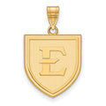 10k Gold LogoArt East Tennessee State University Letter E Shield Large Pendant