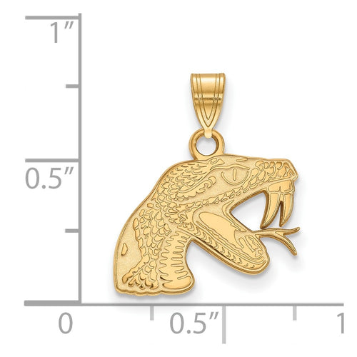 10k Gold LogoArt Florida A and M University Rattler Small Pendant
