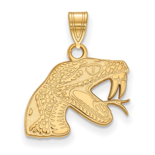 10k Gold LogoArt Florida A and M University Rattler Small Pendant