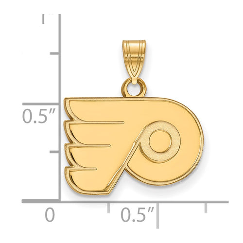10k Gold NHL LogoArt Philadelphia Flyers Small Pendant