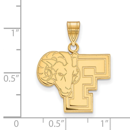 10k Gold LogoArt Fordham University Ram Large Pendant