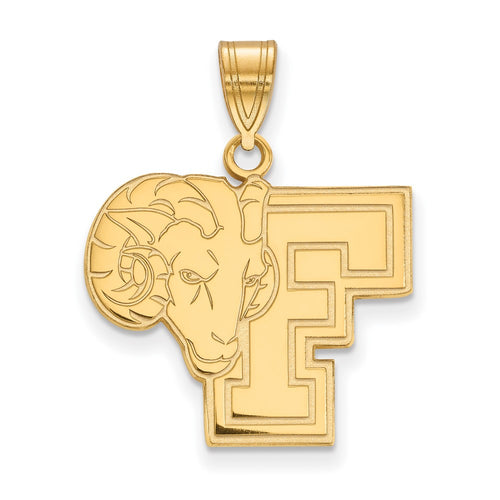 10k Gold LogoArt Fordham University Ram Large Pendant