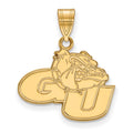 14k Gold LogoArt Gonzaga University G-U Bulldog Medium Pendant
