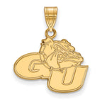 10k Gold LogoArt Gonzaga University G-U Bulldog Medium Pendant