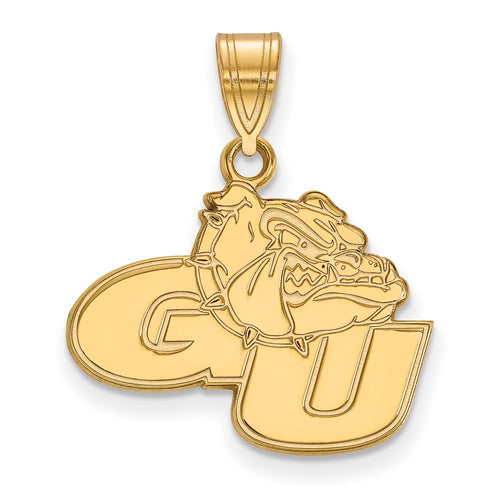 10k Gold LogoArt Gonzaga University G-U Bulldog Medium Pendant