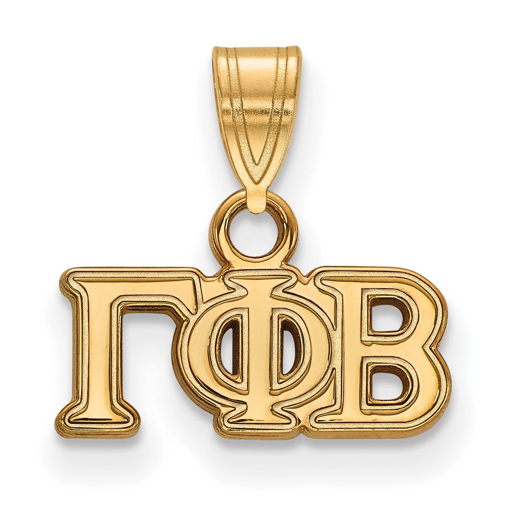 Sterling Silver Gold-plated LogoArt Gamma Phi Beta Sorority Greek Letters Small Pendant