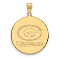 Sterling Silver Gold-plated LogoArt Grambling State University Extra Large Disc Pendant