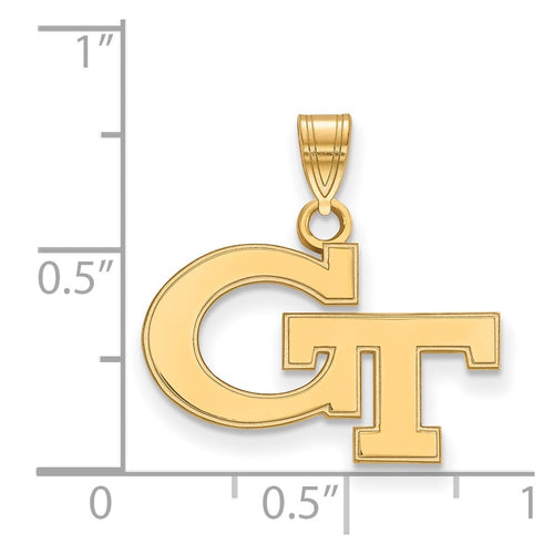 10k Gold LogoArt Georgia Institute of Technology G-T Small Pendant