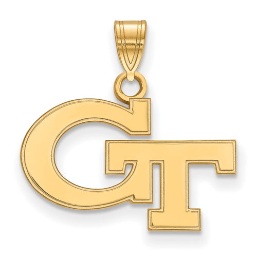 10k Gold LogoArt Georgia Institute of Technology G-T Small Pendant