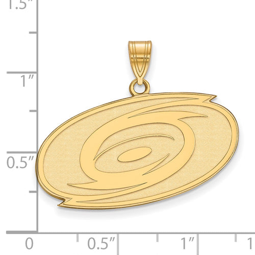 10k Gold NHL LogoArt Carolina Hurricanes Large Pendant