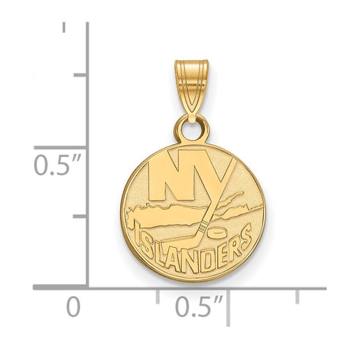 10k Gold NHL LogoArt New York Islanders Small Pendant