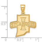 10k Gold LogoArt Indiana State University Sycamores Large Pendant
