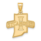 10k Gold LogoArt Indiana State University Sycamores Large Pendant