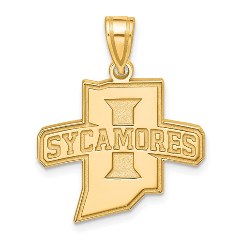10k Gold LogoArt Indiana State University Sycamores Large Pendant