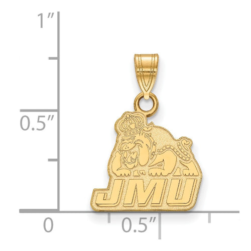 10k Gold LogoArt James Madison University Small Pendant