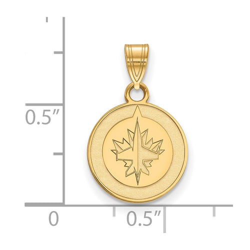 10k Gold NHL LogoArt Winnipeg Jets Small Pendant