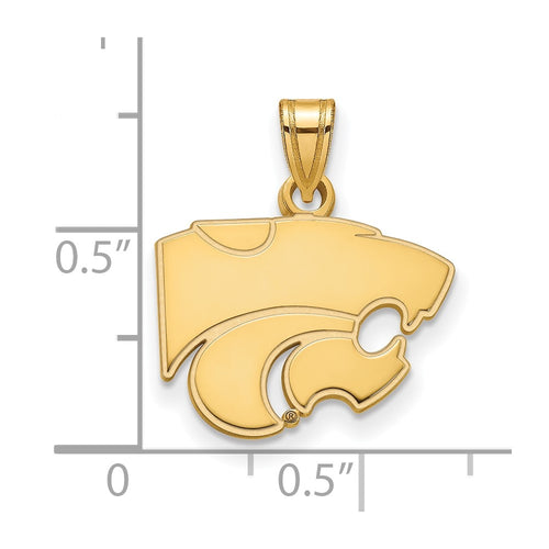 10k Gold LogoArt Kansas State University Wildcat Small Pendant